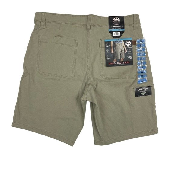 NWT Men’s Weatherproof Tan Size 32 Utility Trail Shorts Stretch Flex Waistband - Picture 8 of 8